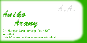 aniko arany business card